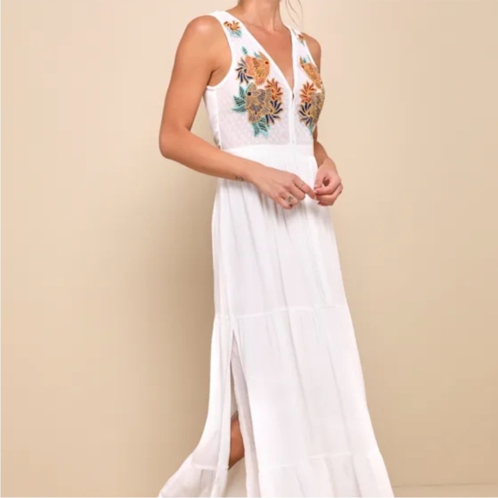 Lulus Ticket to Paradise Maxi Dress Size Large Boho